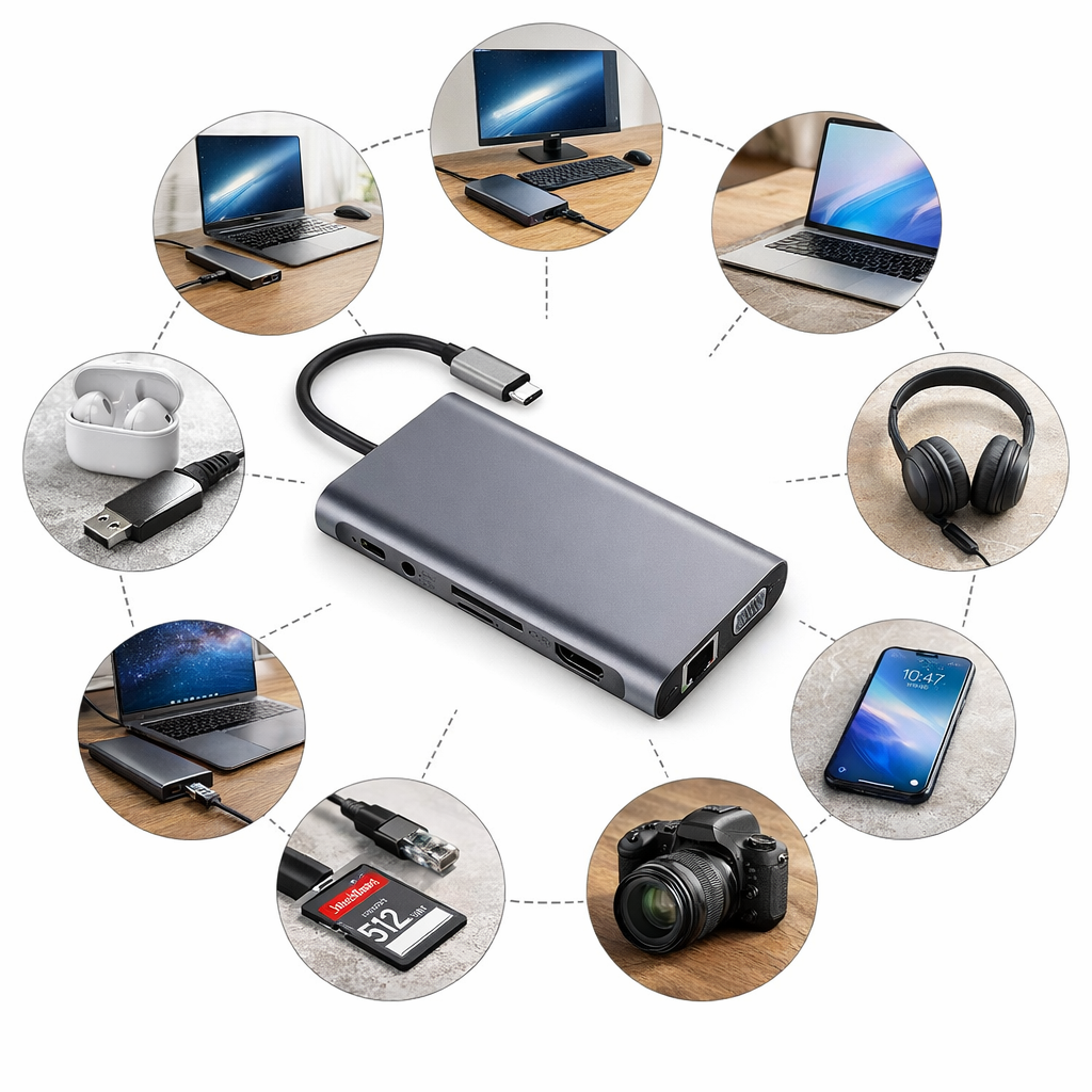 Hub Adaptador MultiPuerto 11 En 1 Usb-c