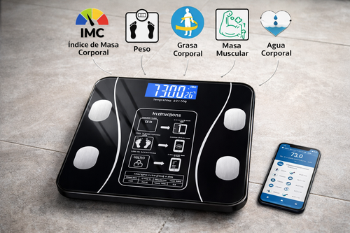 Báscula Inteligente Bioimpedancia – Control Total de tu Salud